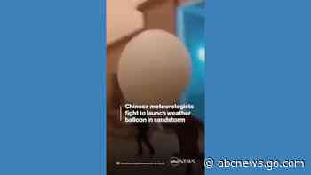 WATCH:  Meteorologists fight to launch weather balloon in sandstorm