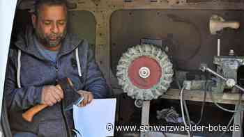 Halt in Bad Herrenalb: Scherenschleifer lassen Funken sprühen