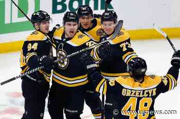 NHL-Best Bruins Clinch Atlantic With 2-1 Win Over Tampa Bay