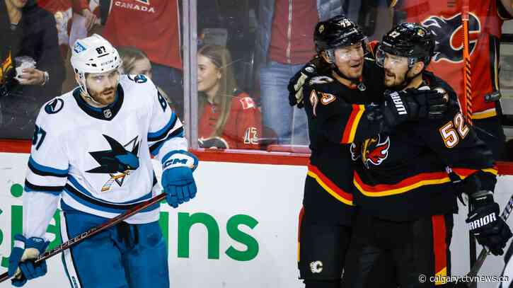 Toffoli’s 2-goal effort leads Flames in 5-3 win over Sharks