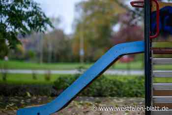 Wer klaut in Enger eine blaue Kinderrutsche mit einem Einkaufswagen?