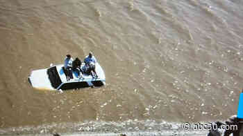 Rescue underway after vehicle gets stuck in flood water in Tulare County