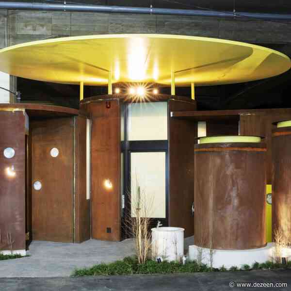 Junko Kobayashi tops weathering-steel Tokyo toilet with bright yellow disc
