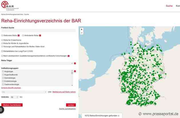 Suche leicht gemacht: Neues Reha-Einrichtungsverzeichnis der BAR