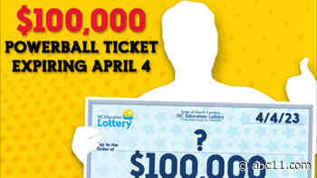 Unclaimed Powerball ticket worth $100K expires soon in North Carolina