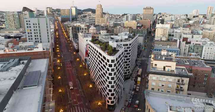 Faceted panels wrap Line Hotel and Serif building in San Francisco