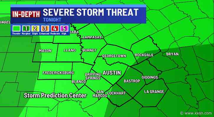 Cooler, windy weather arrives overnight with an isolated thunderstorm