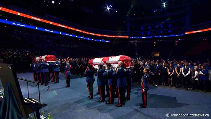 Slain Edmonton officers Jordan and Ryan remembered at procession, regimental funeral