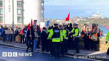 Two arrested at Newquay asylum seeker hotel protest