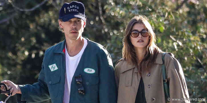 Austin Butler & Kaia Gerber Take a Romantic Walk Through Los Angeles With Their Dog