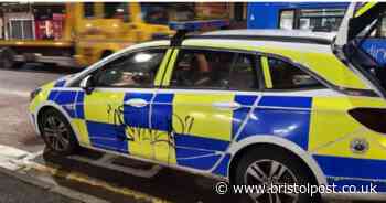 Marked Bristol police car graffitied while officers attended serious assault
