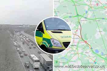 Ambulance sent to M1 near Watford after crash closed road