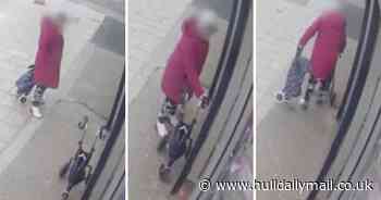 Shop staff give chase after woman takes customer's walking frame