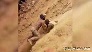 Video: Miners make frantic escape after being trapped in collapsed mine