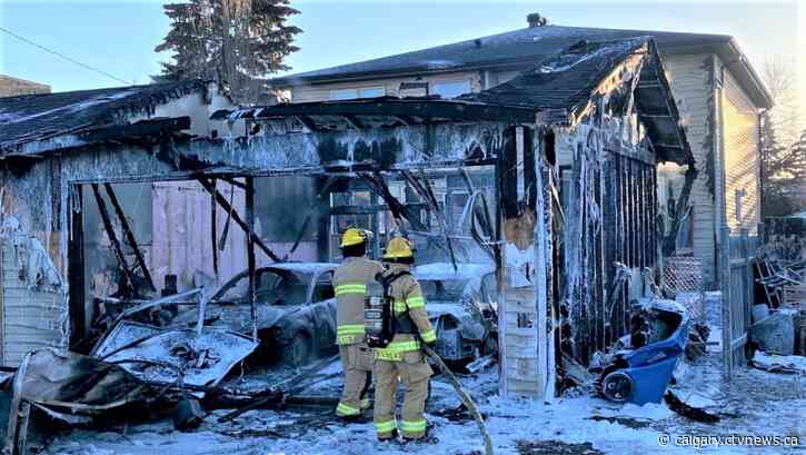 Garage in southeast Calgary community gutted by fire