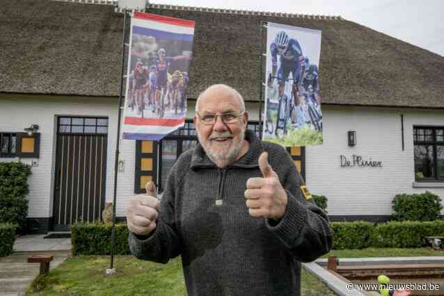 Oudste en grootste superfan Mathieu van der Poel laat zijn twee vlaggen al wapperen voor triomftocht in Ronde van Vlaanderen