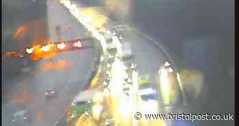 Live: Traffic halted on M5 near Portishead after car overturns