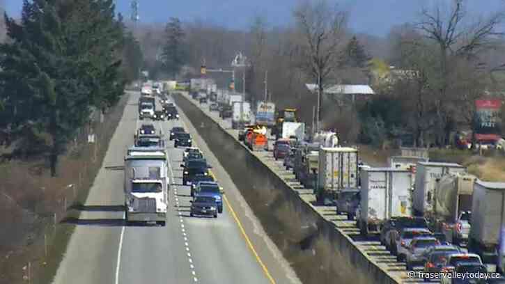 Stalled vehicle slows Hwy. 1 eastbound through Chilliwack