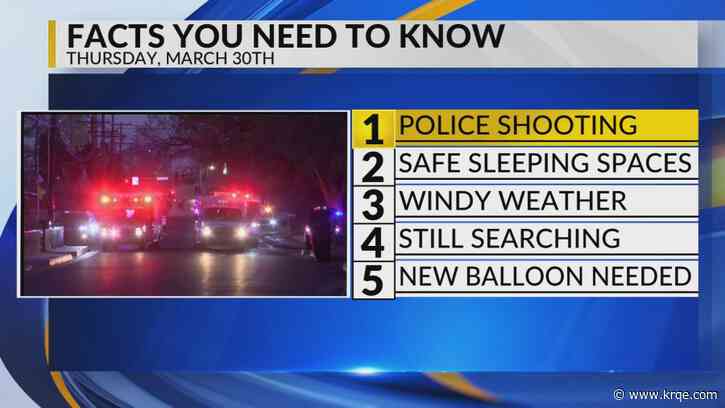 KRQE Newsfeed: Police shooting, Safe sleeping spaces, Windy weather, Still searching, New balloon