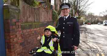 Disabled Sunderland youngster joins Northumbria Police on the beat, after receiving special award