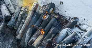 Residents evacuated after train carrying ethanol derails, catches fire in Raymond, Minn.