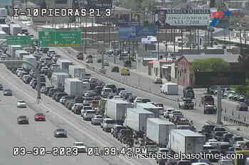 I-10 West near Downtown El Paso closed, causing traffic delays