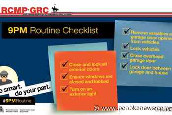 Follow the RCMP’s 9PM Routine to safeguard your property