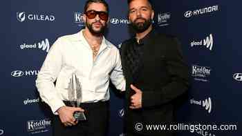 Ricky Martin Presents Bad Bunny with 2023 GLAAD Vanguard Award