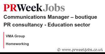 VMA Group: Communications Manager – boutique PR consultancy - Education sector