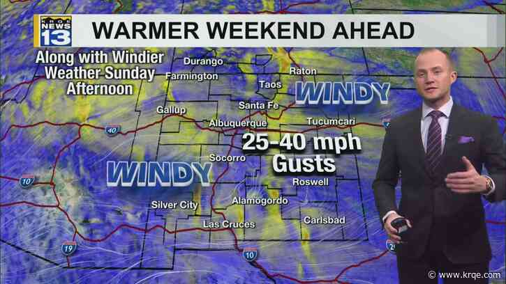 Winds return late this weekend along with warmer temperatures