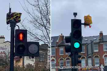 ULEZ cameras covered with plastic bags in Kingston
