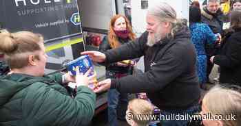 Bikers arrive at East Park to hand out Easter eggs for Hull charities