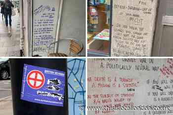 Neo-nazi stickers and anti-vax graffiti in West Hampstead
