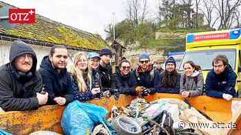 Saaleputz mit Schrecksekunde am Burgauer Wehr