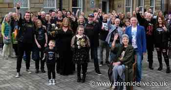 North Tyneside music lovers ask wedding guests to wear t-shirts featuring favourite bands in unique rock wedding
