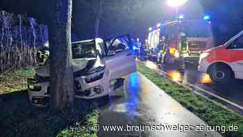 Gifhorn: Auto prallt frontal in Baum – Fahrer eingeklemmt