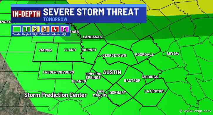Isolated severe storms possible Sunday