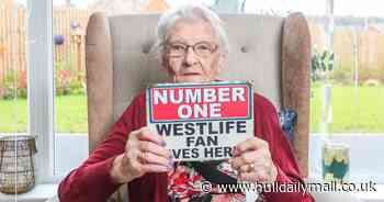 Westlife's 'oldest fan' celebrates her 101st birthday with boyband-themed party
