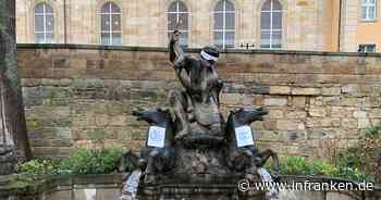 Bayreuth: Klimaaktivisten "verblinden" Statue am Wittelsbacher Brunnen