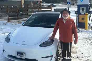 Man converts Tesla into film studio for journey to recount love story in the North