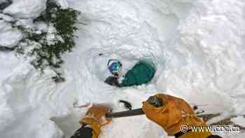Dramatic video shows skier rescuing snowboarders stuck in tree well