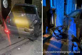 Pictures: Driver crashes into parked car in Bacup