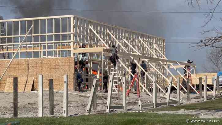 WATCH: Amish at work rebuilding barn in northeast Allen County
