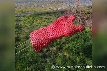 Red dress sculpture honouring MMIWG damaged by vandals on Vancouver Island