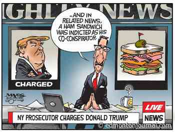 Malcolm Mayes editorial cartoons for April 2023