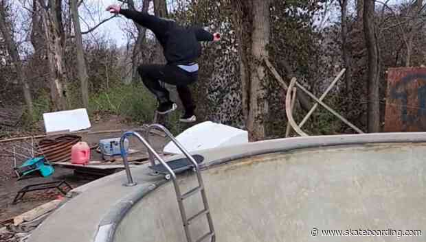 Look: Skater Pulls Off Insane Hippie Jump Mid-Grind On Pool Coping