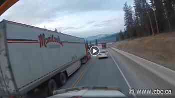 B.C. truckers stop tractor-trailer making unsafe lane change on highway known for deadly crashes