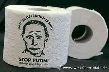 Bild von Wladimir Putin auf Klopapier