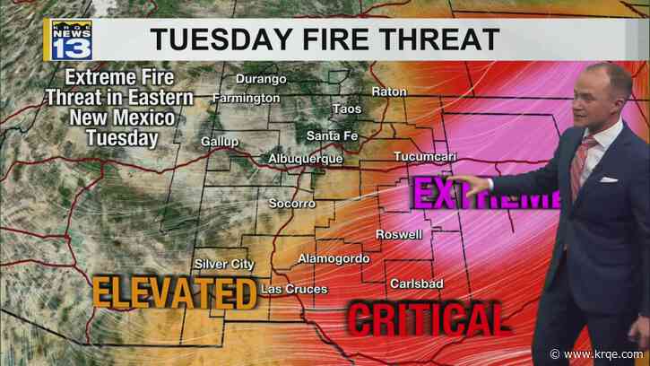 80 mph wind gusts and extreme fire danger develops Tuesday
