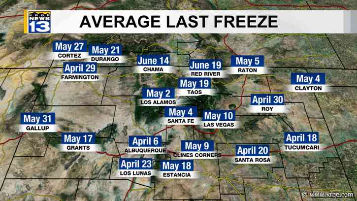 Hard freeze expected for parts of New Mexico Tuesday night